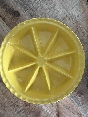 Celebrate It Yellow Ceramic Sectioned Serving Tray
